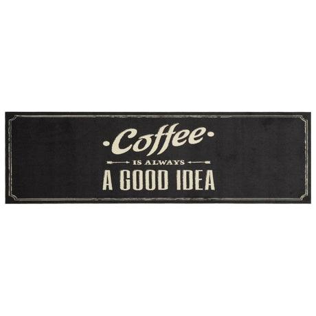 Vidaxx Küchenmatte waschbar Kaffeetext 45x150 cm Samt