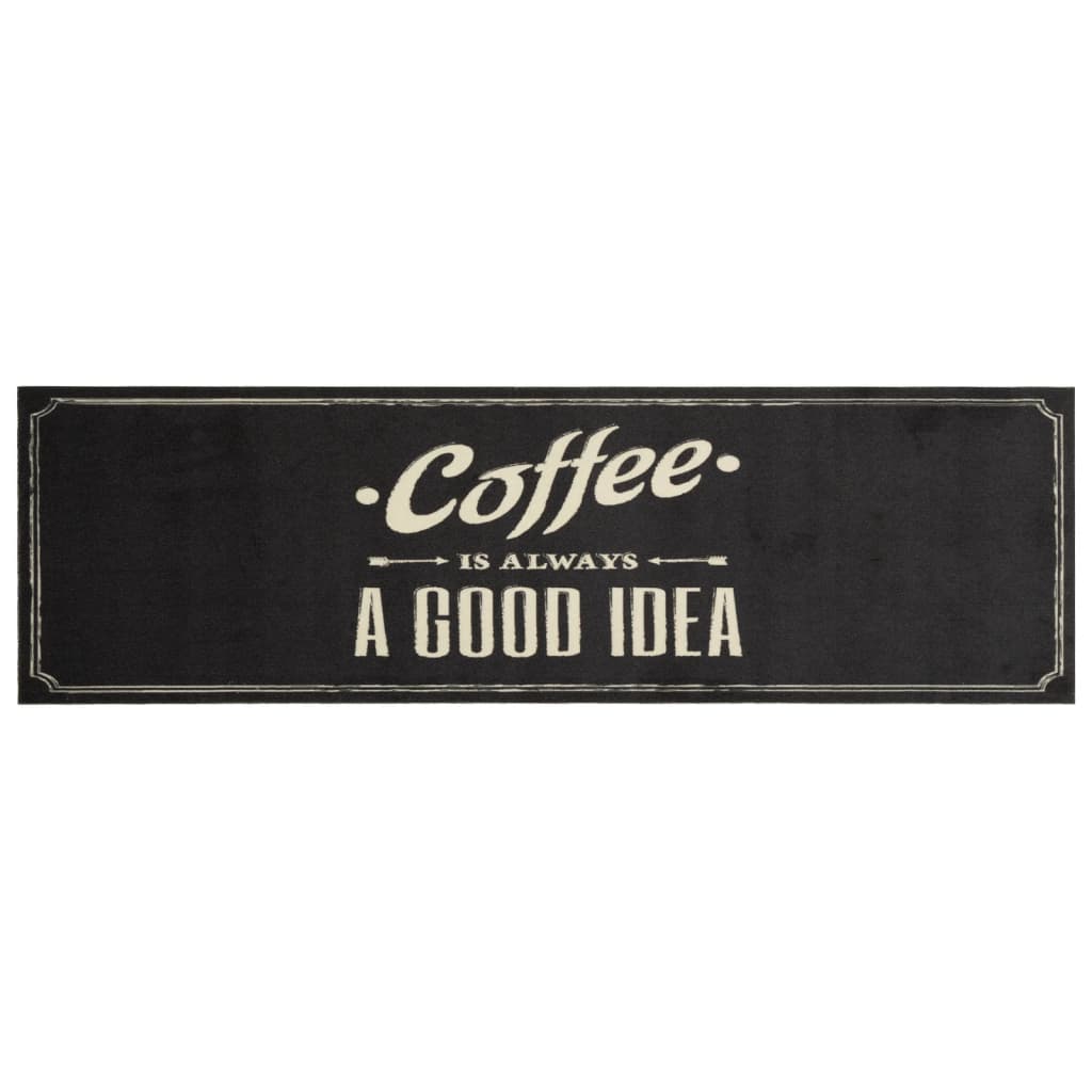 Vidaxx Küchenmatte waschbar Kaffeetext 45x150 cm Samt