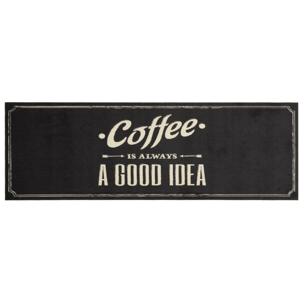 Vidaxx Küchenmatte waschbar Kaffeetext 60x180 cm Samt