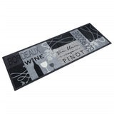 Vidaxx Küchenmatte waschbarer Weindruck 60x180 cm samtgrau