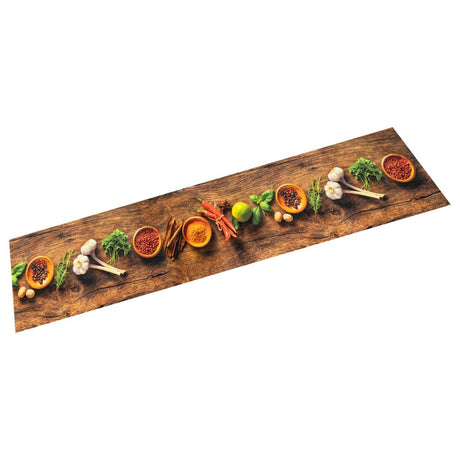 Vidaxx Küchenmatte waschbarer Kräuterdruck 60x180 cm Samt