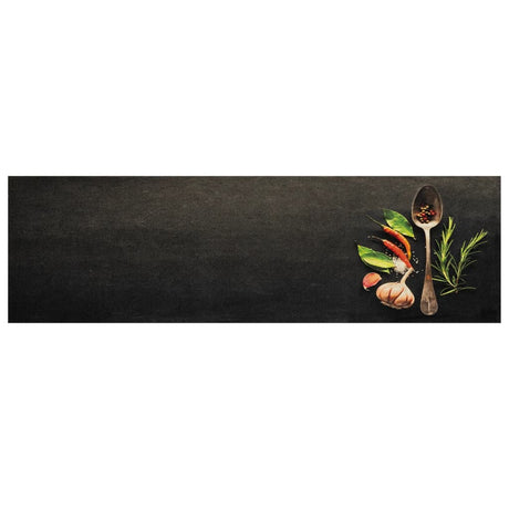 Vidaxx Küchenmatte waschbarer Kräuterdruck 45x150 cm Samt