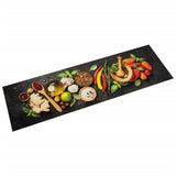 Vidaxx Küchenmatte waschbarer Kräuterdruck 45x150 cm Samt