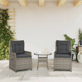Vidaxl tuinstoelen 2 st verstelbaar poly rattan grijs