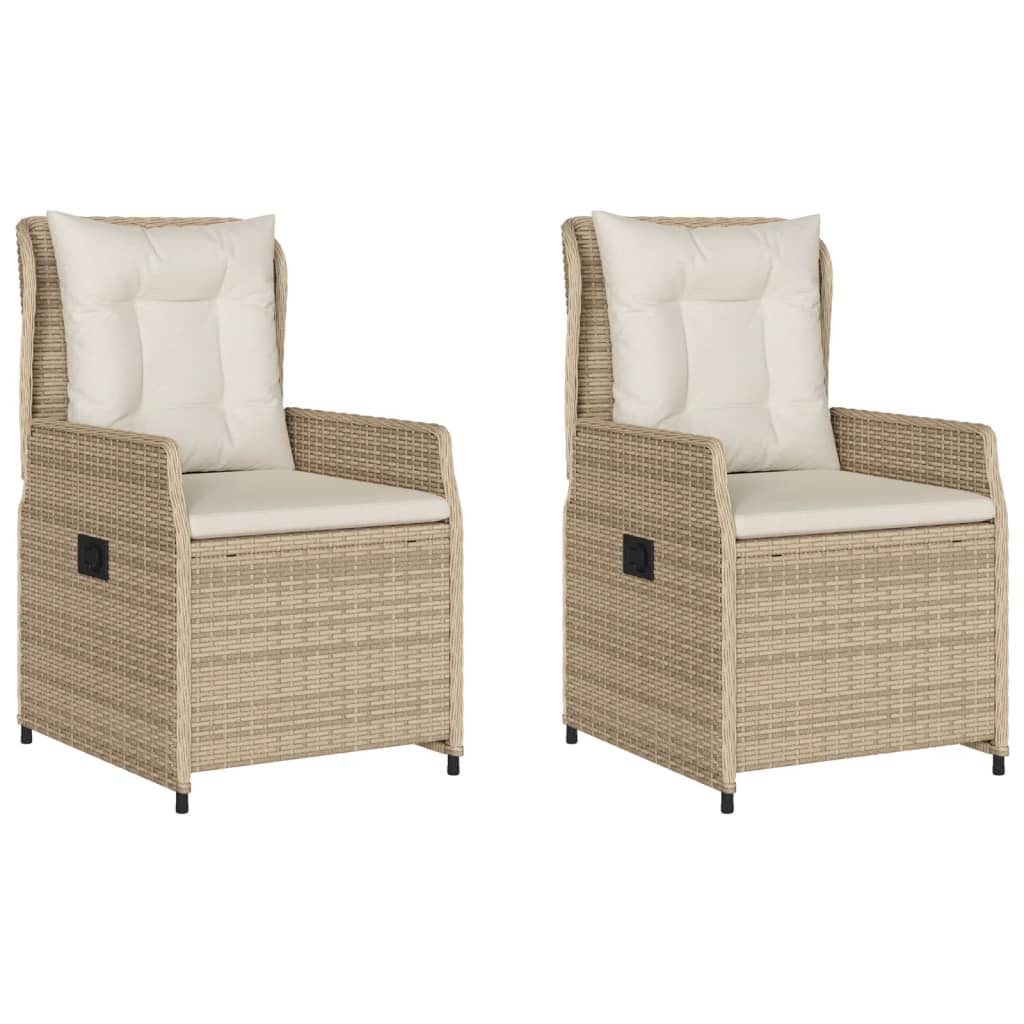 Vidaxl tuinstoelen 2 st verstelbaar poly rattan beige
