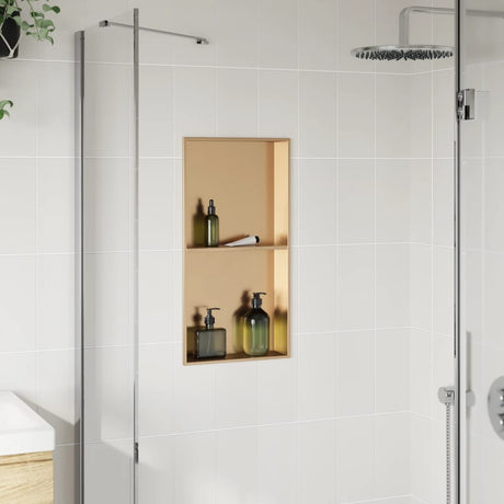 Vidaxx Duschnische 32x62x9 cm aus gebürstetem goldfarbenem Edelstahl
