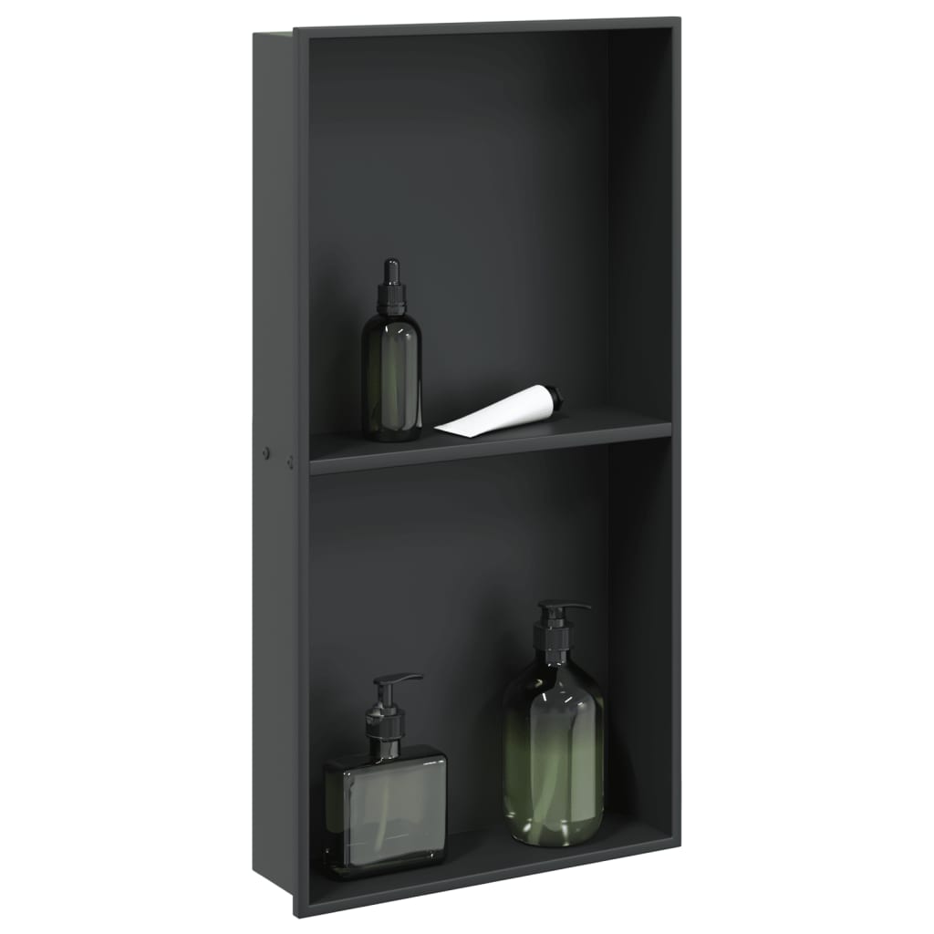 Vidaxx Duschnische 32x62x9 cm Edelstahl mattschwarz