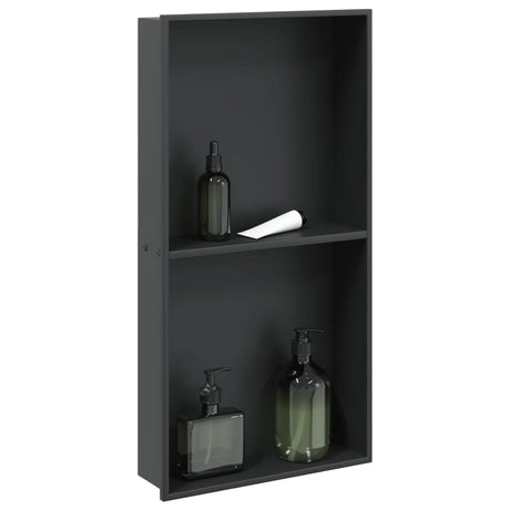 Vidaxx Duschnische 32x62x9 cm Edelstahl mattschwarz