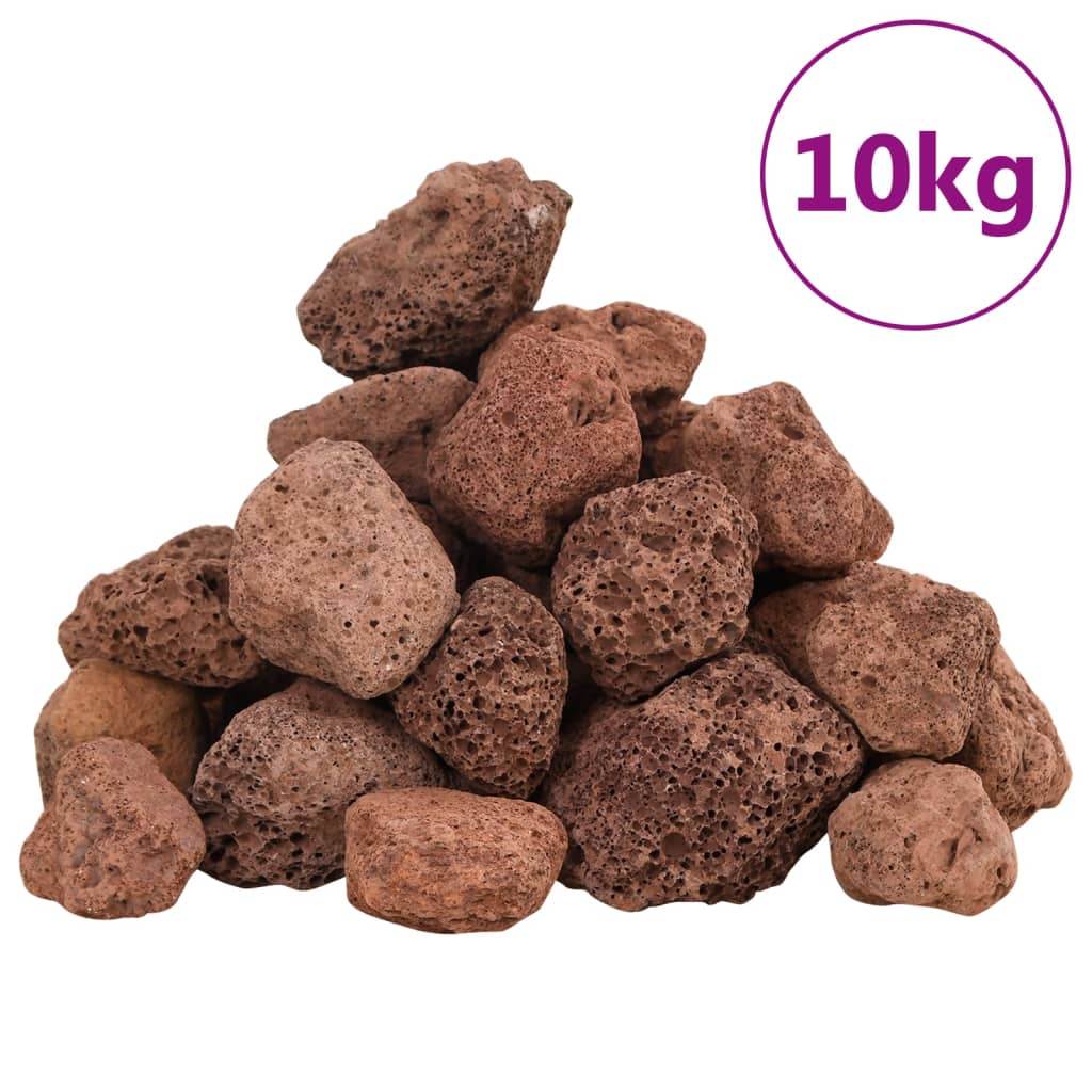 VidaXL Lavasteine 10 kg 3-5 cm rot