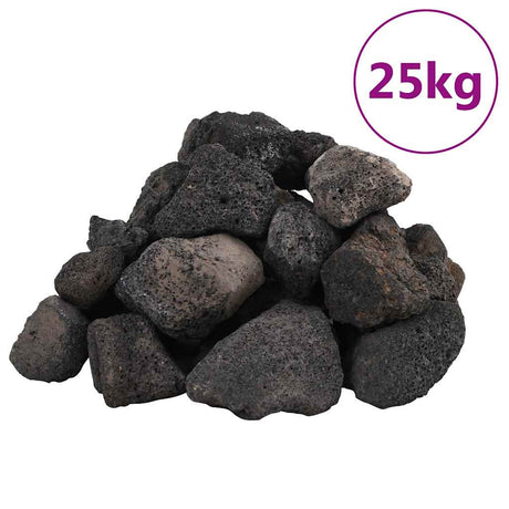 VidaXL Lavasteine 25 kg 5-8 cm schwarz