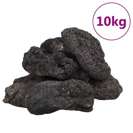 VidaXL Lavasteine 10 kg 10-30 cm schwarz