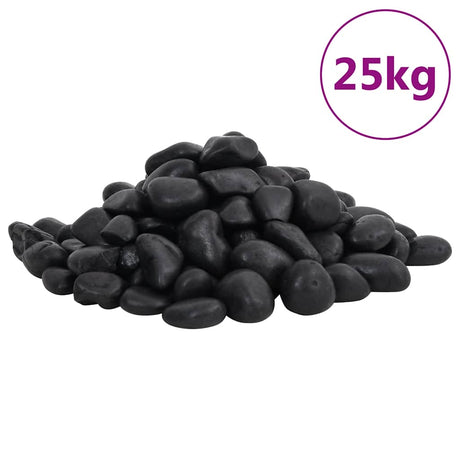 Vidaxl Kieselsteine poliert 2-5 cm 25 kg schwarz