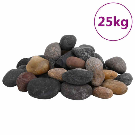 Vidaxl Kieselsteine poliert 5-8 cm 25 kg mehrfarbig