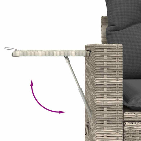 Vidaxl 3-delige loungeset met kussens poly rattan lichtgrijs