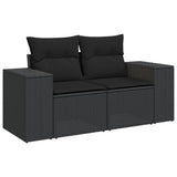 Vidaxl 3-delige loungeset met kussens poly rattan zwart