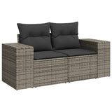 Vidaxl 3-delige loungeset met kussens poly rattan grijs
