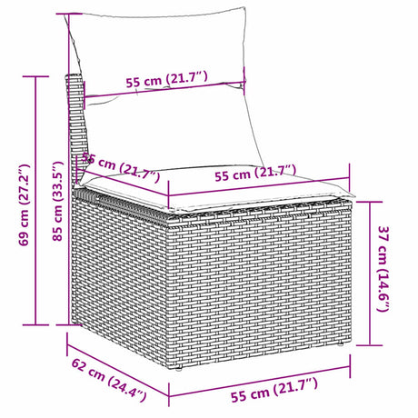 Vidaxl 3-delige loungeset met kussens poly rattan zwart
