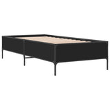 Vidaxl bedframe bewerkt hout en metaal zwart 100x200 cm