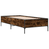 Vidaxl bedframe bewerkt hout en metaal gerookt eikenkleurig 100x200 cm