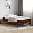 Vidaxl bedframe bewerkt hout en metaal gerookt eikenkleurig 100x200 cm