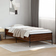 Vidaxl bedframe bewerkt hout en metaal bruin eikenkleurig 100x200 cm