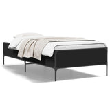Vidaxl bedframe bewerkt hout en metaal zwart 75x190 cm