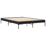 Vidaxl bedframe bewerkt hout metaal zwart 150x200 cm