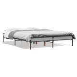 Vidaxl bedframe bewerkt hout metaal grijs sonoma eiken 120x200 cm