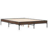 Vidaxl bedframe bewerkt hout metaal bruin eikenkleur 120x200 cm
