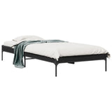 Vidaxl bedframe bewerkt hout en metaal zwart 100x200 cm