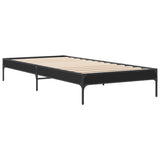 Vidaxl bedframe bewerkt hout en metaal zwart 100x200 cm