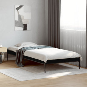 Vidaxl bedframe bewerkt hout en metaal zwart 100x200 cm