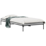 Vidaxl bedframe bewerkt hout en metaal grijs sonoma eiken 100x200 cm