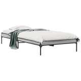 Vidaxl bedframe bewerkt hout en metaal grijs sonoma eiken 90x200 cm