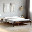 Vidaxl bedframe bewerkt hout metaal bruin eikenkleur 135x190 cm