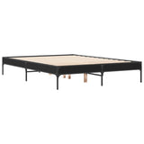 Vidaxl bedframe bewerkt hout metaal zwart 120x190 cm