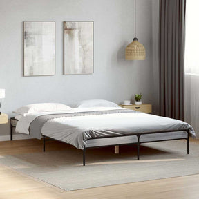 Vidaxl bedframe bewerkt hout metaal grijs sonoma eiken 120x190 cm