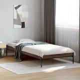 Vidaxl bedframe bewerkt hout en metaal bruin eikenkleurig 75x190 cm