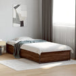 Vidaxl bedframe bewerkt hout en metaal bruin eikenkleurig 100x200 cm