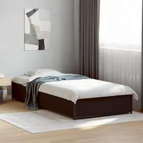 Vidaxl bedframe bewerkt hout en metaal zwart 75x190 cm
