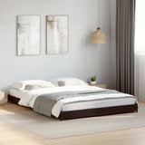 Vidaxl bedframe bewerkt hout metaal zwart 135x190 cm