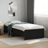 Vidaxl bedframe bewerkt hout en metaal zwart 100x200 cm