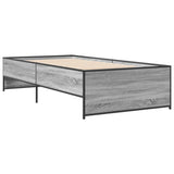Vidaxl bedframe bewerkt hout en metaal grijs sonoma eiken 100x200 cm