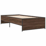 Vidaxl bedframe bewerkt hout en metaal bruin eikenkleurig 90x190 cm