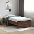Vidaxl bedframe bewerkt hout en metaal bruin eikenkleurig 90x190 cm