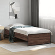Vidaxl bedframe bewerkt hout en metaal bruin eikenkleurig 75x190 cm