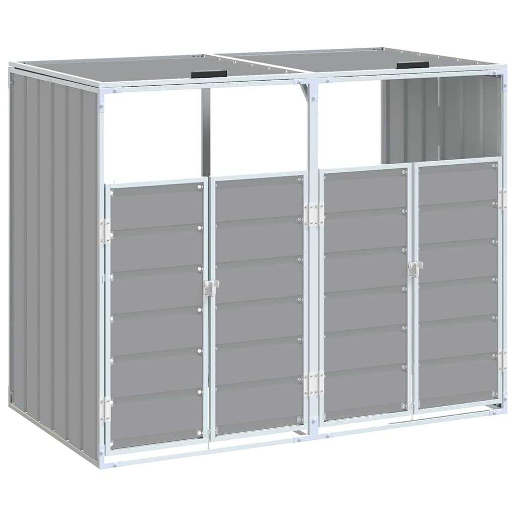 Vidaxx Containeraufbewahrung für 2 Container 144x81x113 cm grauer Stahl