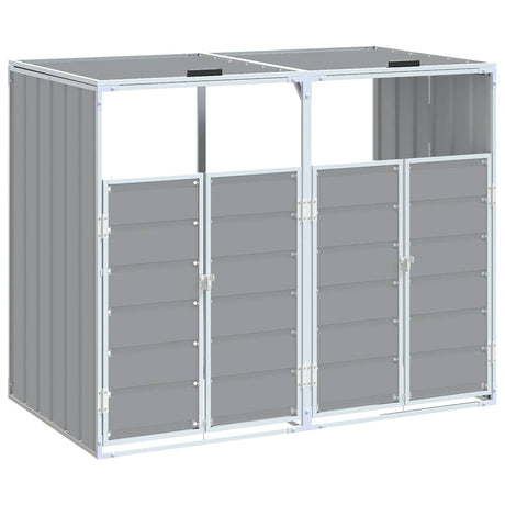 Vidaxx Containeraufbewahrung für 2 Container 144x81x113 cm grauer Stahl