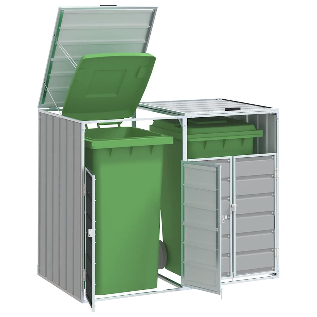 Vidaxx Containeraufbewahrung für 2 Container 144x81x113 cm grauer Stahl