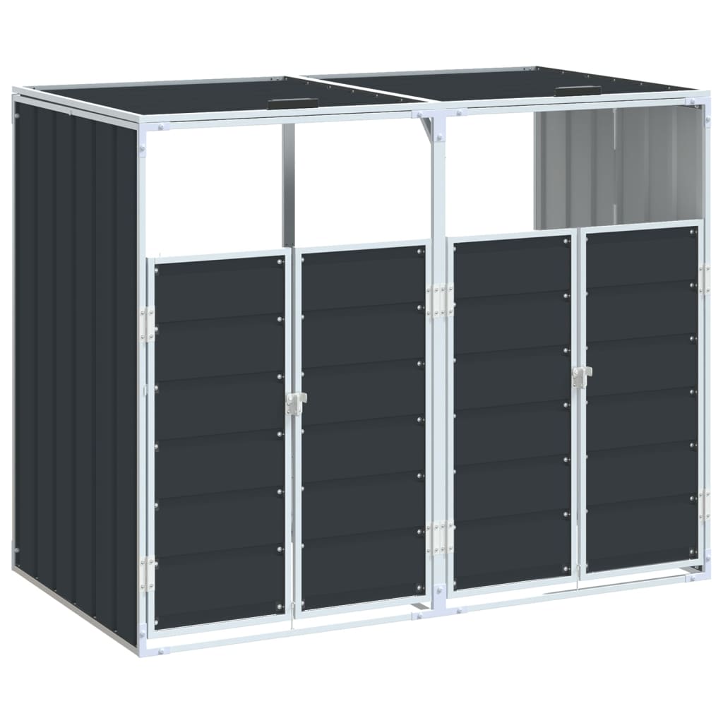 Vidaxx Containeraufbewahrung für 2 Container 144x81x113cm Stahl Anthrazit